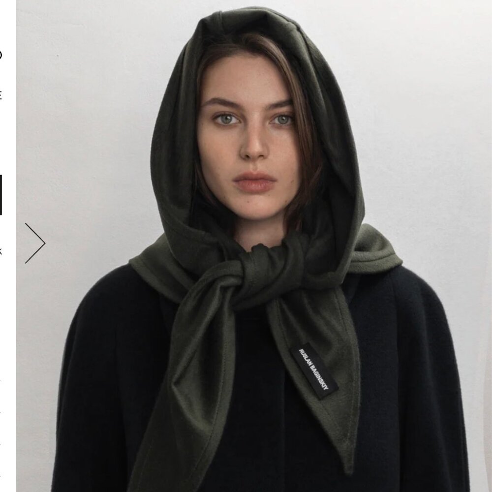 Ruslan Baginsky Houstka Headscarf in Dark Gray - Picture 2 of 7